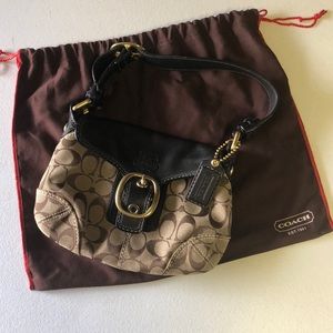 Mini Coach hobo bag brown/black/gold